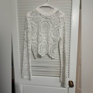 Lace high neck top